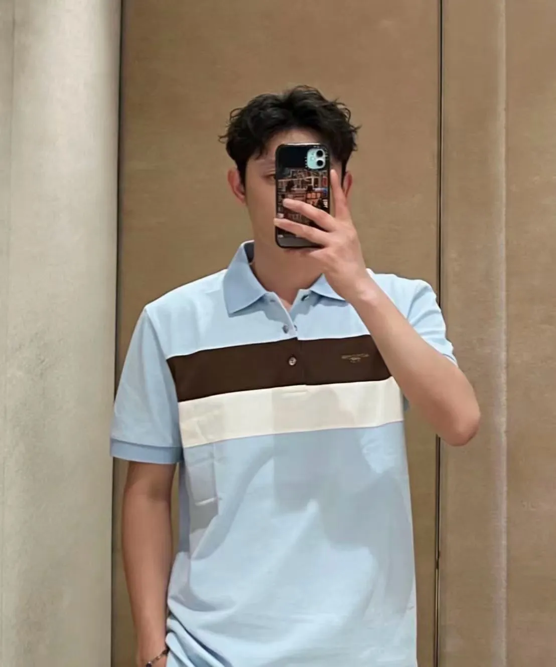 Louis Vuitton/Louis Vuitton 26ss contrast striped Polo short sleeves